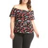 Tart Lemon  Cherry Off The Shoulder Top In Floral