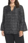 Tart Lemon  Hadlee Top In Reverse Ink Stripe