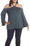 Tart Lemon  Lydia Cold Shoulder Top In Urban Chic