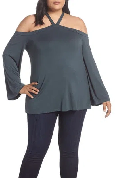Tart Lemon  Lydia Cold Shoulder Top In Urban Chic