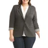 Tart Lemon  Tallie Blazer In Charcoal W/stripe