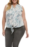 Tart Liya Print Tie Hem Top In Desert Python