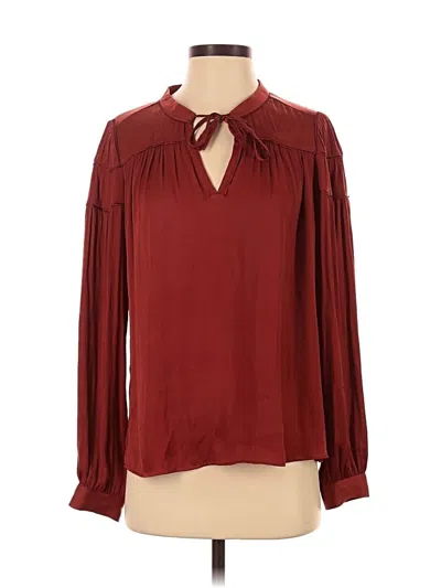 Pre-owned Tart Long Sleeve Blouse In Burgundy
