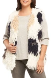 Tart Mave Spot Shaggy Faux Fur Vest In White