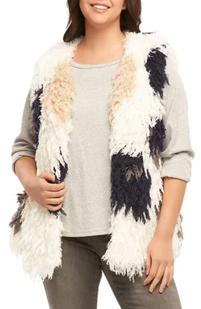 Tart Mave Spot Shaggy Faux Fur Vest In Multi