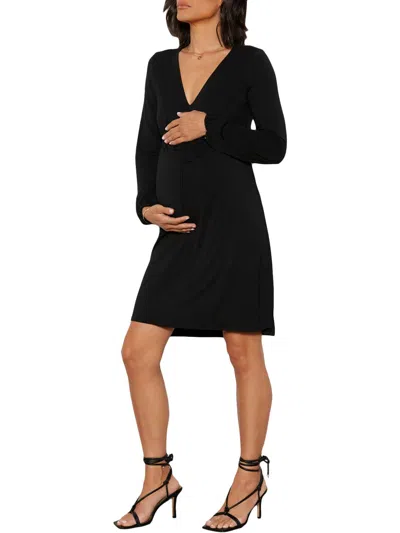 Tart Mellany Womens Empire Waist Maternity Mini Dress In Black