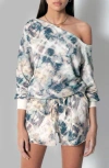 Tart Nikita One-shoulder Top In Fog Tie Dye