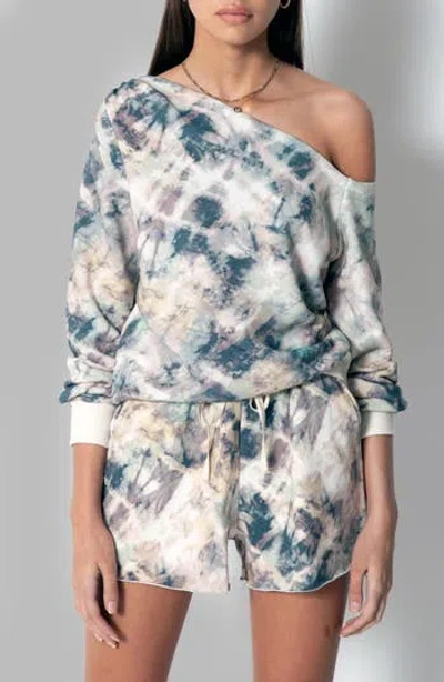 Tart Nikita One-shoulder Top In Fog Tie Dye