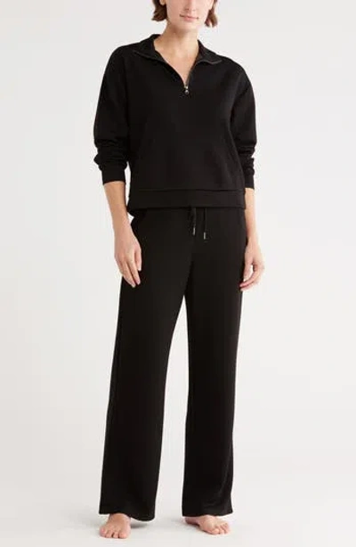 Tart Paxe Scuba Knit Half Zip Pullover & Pants Lounge Set In Black