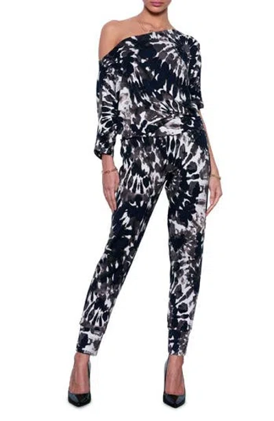 Tart Piper One-shoulder Jumpsuit In Swirl Tie Dye