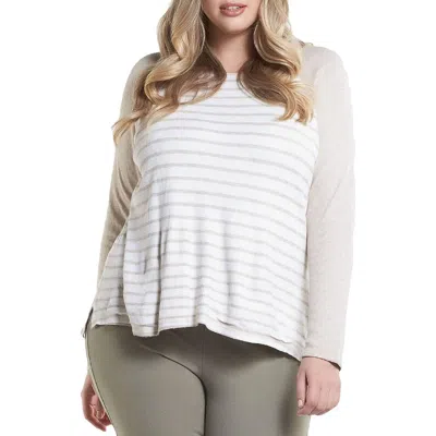 Tart Plus Meagan Womens Striped Crew Neck Top In Multi
