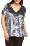 Tart Rocky Cold Shoulder Top In Slate