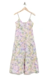 Tart Royan Empire Waist Organic Cotton Midi Dress In Violet Tie Dye