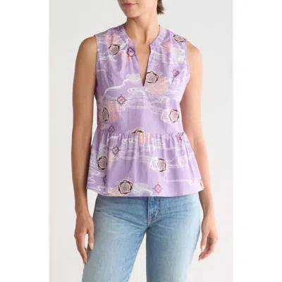 Tart Saraphina Sleeveless Poplin Top In Flower Ripples