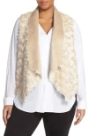 Tart 'sheri' Drape Front Faux Fur Vest In Brown