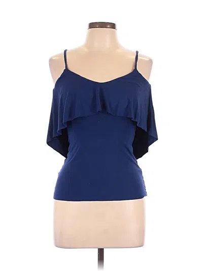 Pre-owned Tart Sleeveless Top Blue Cold Shoulder Neckline Tops