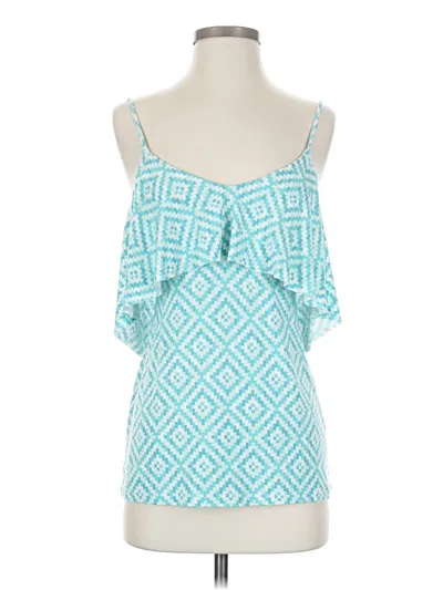 Pre-owned Tart Tank Top Teal Strapless Neckline Tops In Blue