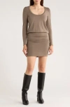 Tart Tavia Long Sleeve Dropped Waist Minidress In Gray