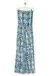 Tart Val Strapless Wide Leg Jumpsuit In Blue