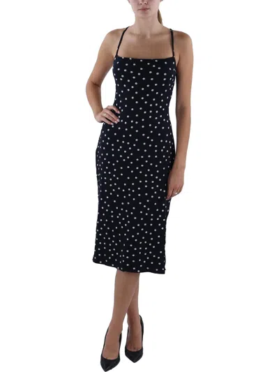 Tart Womens Below Knee Polka Dot Midi Dress In Blue