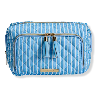 Tartan + Twine Blue Pinstripe Double Zip Toiletry Bag