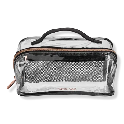 Tartan + Twine Clear Zip Cube Organizer In Gray