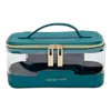 Tartan + Twine Transparent Teal Box Train Case