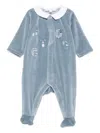 Tartine Et Chocolat Alphabet-motif Velvet Pajama In Blue