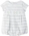Tartine Et Chocolat Baby Blue & White Striped Romper In Blanc