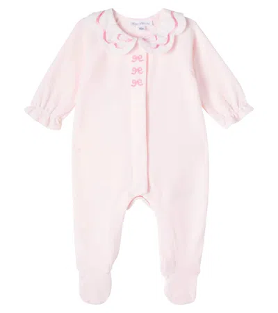 Tartine Et Chocolat Baby Bow-detail Cotton-blend Onesie In Pink