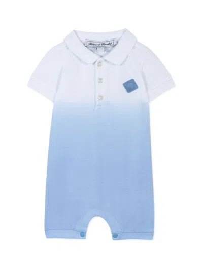 Tartine Et Chocolat Baby Boy's Cotton Piqué Polo Romper In Blue White