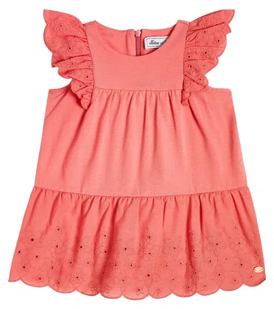 Tartine Et Chocolat Baby Broderie Anglaise Dress In Rose Moyen