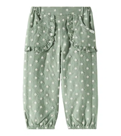 Tartine Et Chocolat Baby Cotton And Linen Pants In Green