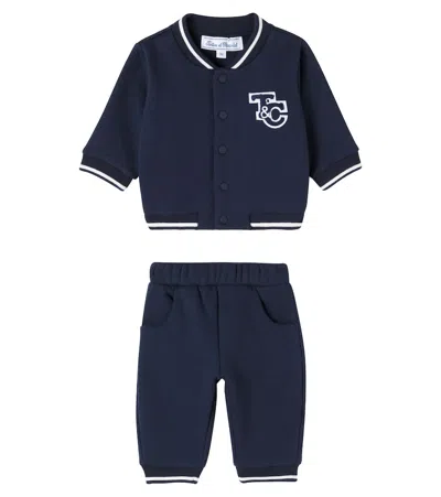 Tartine Et Chocolat Baby Cotton-blend Jacket And Sweatpants Set In Blue