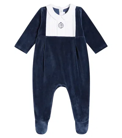 Tartine Et Chocolat Baby Cotton-blend Velvet Onesie In Blue