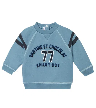 Tartine Et Chocolat Baby Cotton Jersey Sweatshirt In Indigo