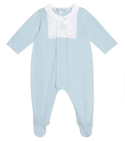Tartine Et Chocolat Baby Cotton Onesie In Azur