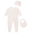 Tartine Et Chocolat Baby Cotton Romper, Beanie And Bib Set In Multi