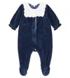 Tartine Et Chocolat Baby Cotton Velvet Onesie In Blue
