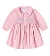 Tartine Et Chocolat Baby Crochet-trimmed Cotton Corduroy Dress In Pink