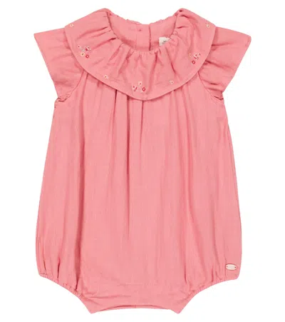 Tartine Et Chocolat Baby Embroidered Cotton Onesie In Peche