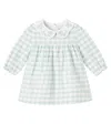 Tartine Et Chocolat Baby Embroidered Gingham Cotton Dress In Green