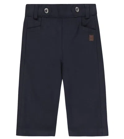 Tartine Et Chocolat Baby Flannel Pants In Marine