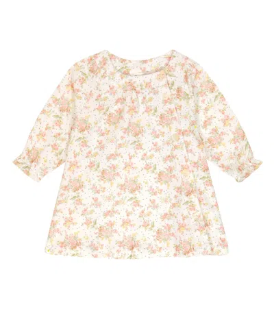 Tartine Et Chocolat Baby Floral Cotton Dress In Nacre