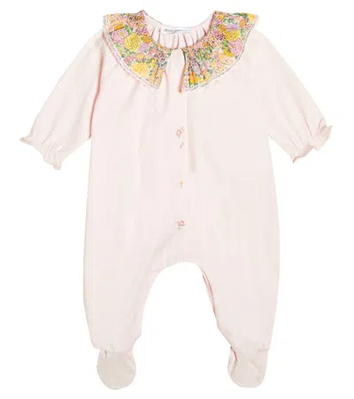 Tartine Et Chocolat Baby Floral Cotton Onesie In Rose Pale