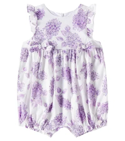 Tartine Et Chocolat Baby Floral Cotton Playsuit In Purple