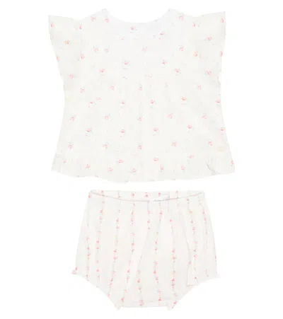Tartine Et Chocolat Baby Floral Dress And Bloomers Set In Blanc