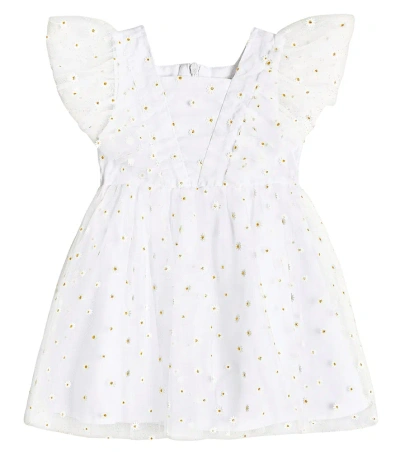 Tartine Et Chocolat Baby Floral Tulle Dress In Weiss