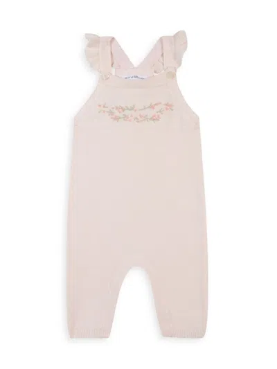 Tartine Et Chocolat Baby Girl's Ruffle-trim Knit Coveralls In Rose