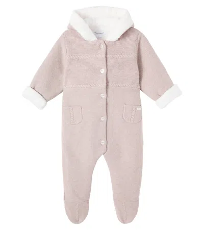 Tartine Et Chocolat Baby Knitted Cotton, Wool, And Cashmere Onesie In Pink